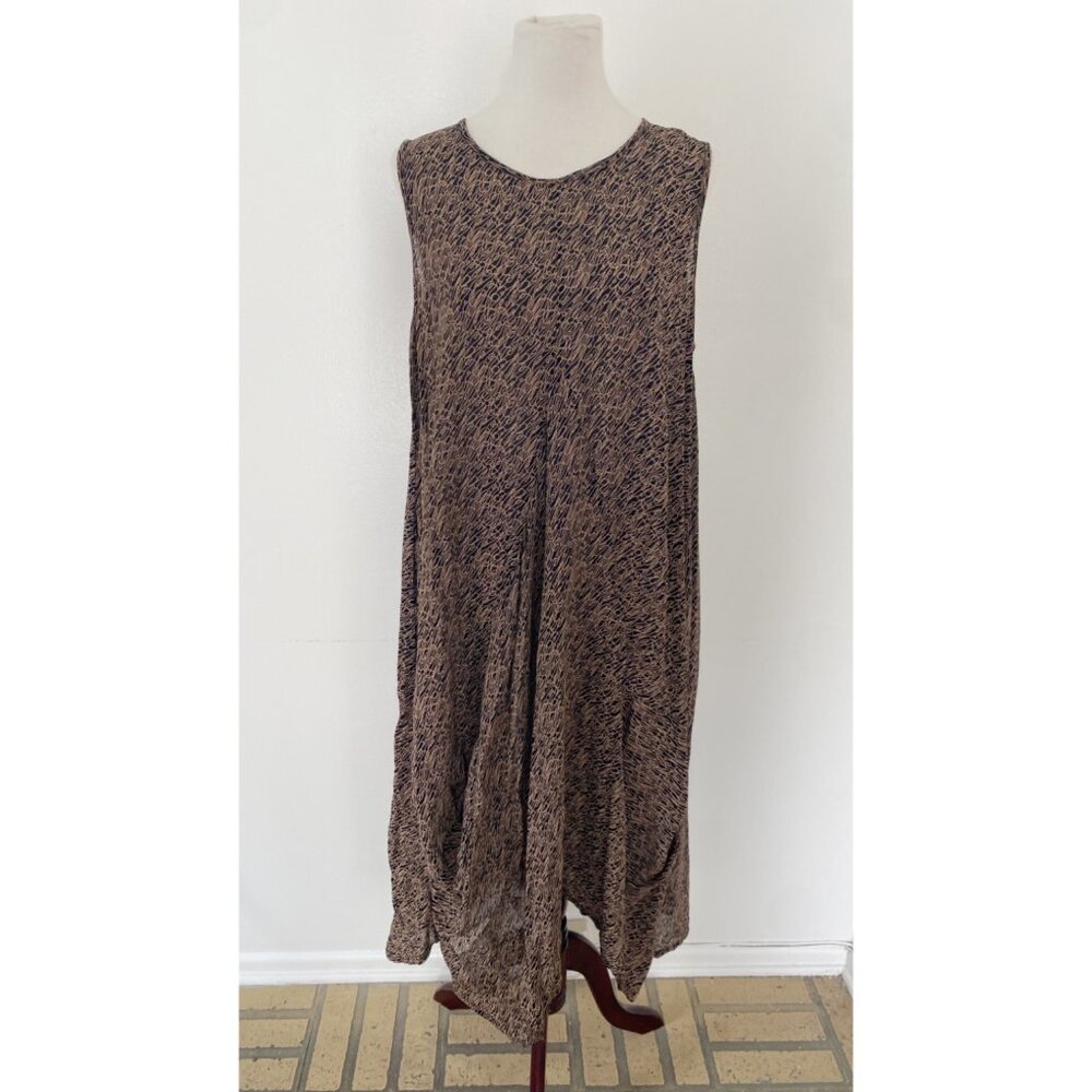 Dress to Kill Lagenlook Balloon Scribble Sleeveless Tank Dress